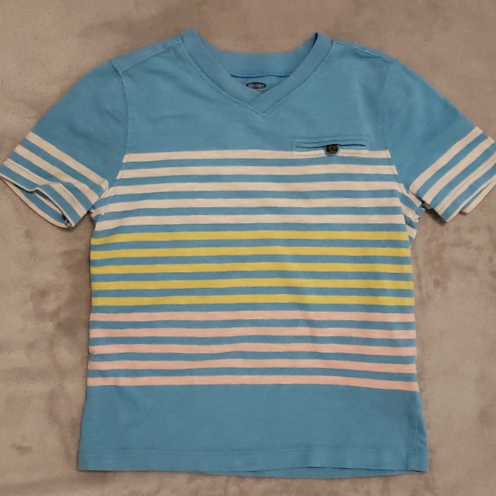 Old Navy Boys Multi-color Striped V-Neck 5T
